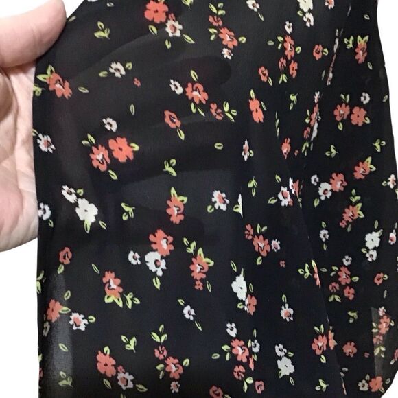 Torrid Black Floral Long Kimono 0/1 - Picture 3 of 7